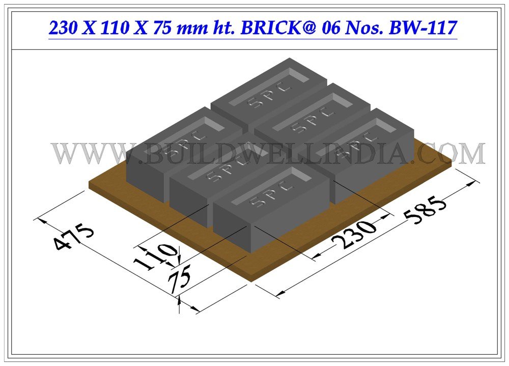 Fly Ash Brick 230 × 110 × 75 mm