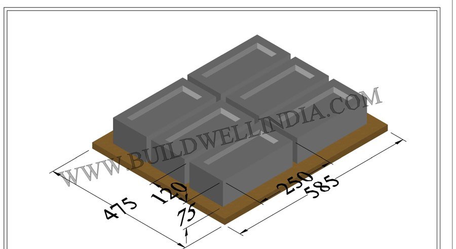 Fly Ash Brick 250 × 120 × 75 mm