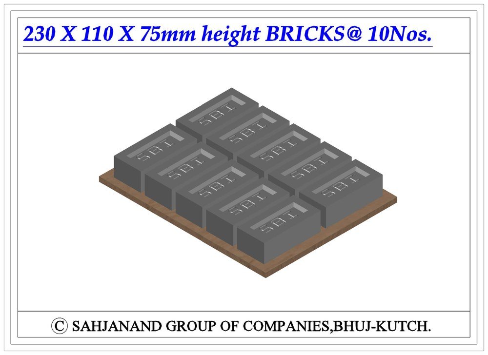 Fly Ash Brick 230 × 110 × 75 mm on pallet