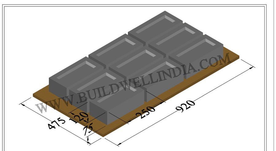 Fly Ash Brick 250 × 120 × 75 mm on pallet