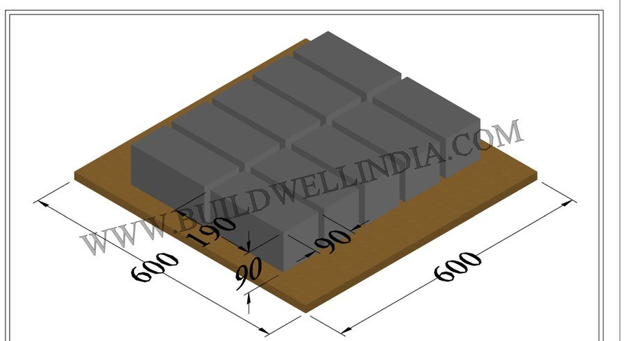 Fly Ash Brick 190 × 90 × 90 mm on pallet