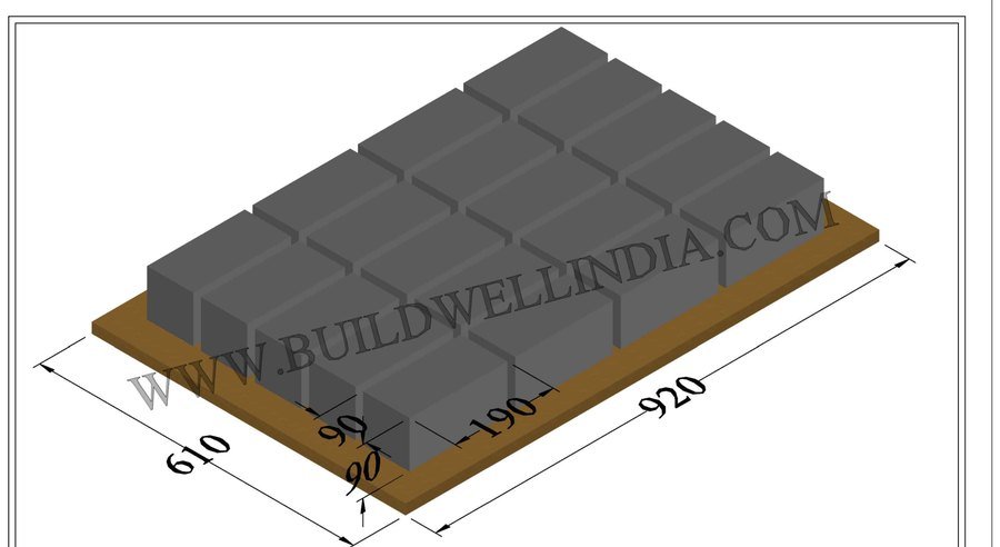 Fly Ash Brick 190 × 90 × 90 mm on pallet