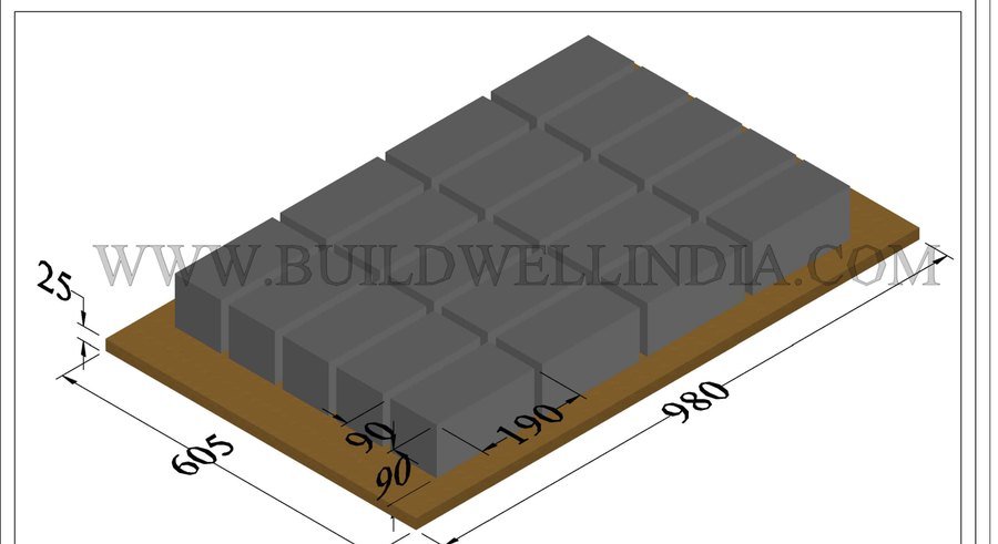 Fly Ash Brick 190 × 90 × 90 mm on pallet