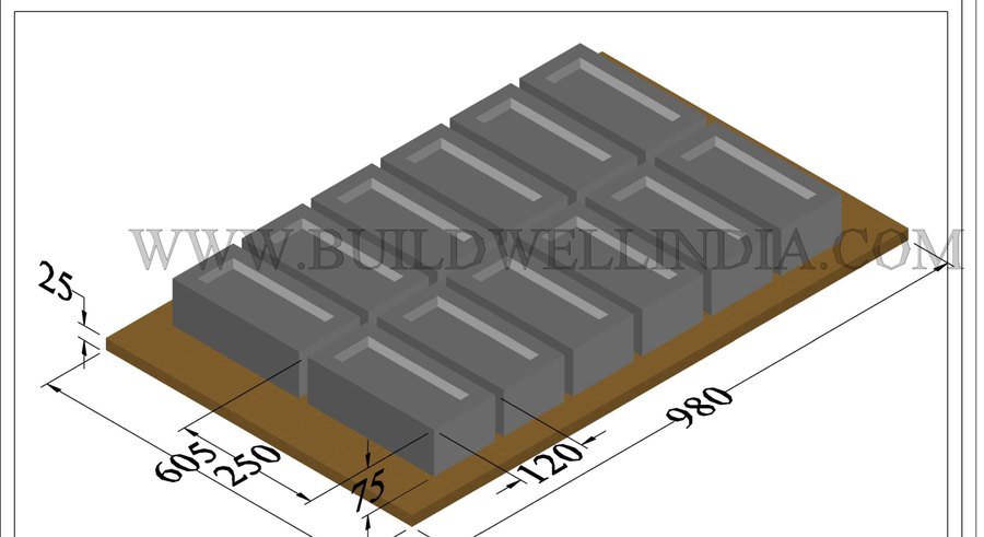 Fly Ash Brick 250 × 120 × 75 mm on pallet