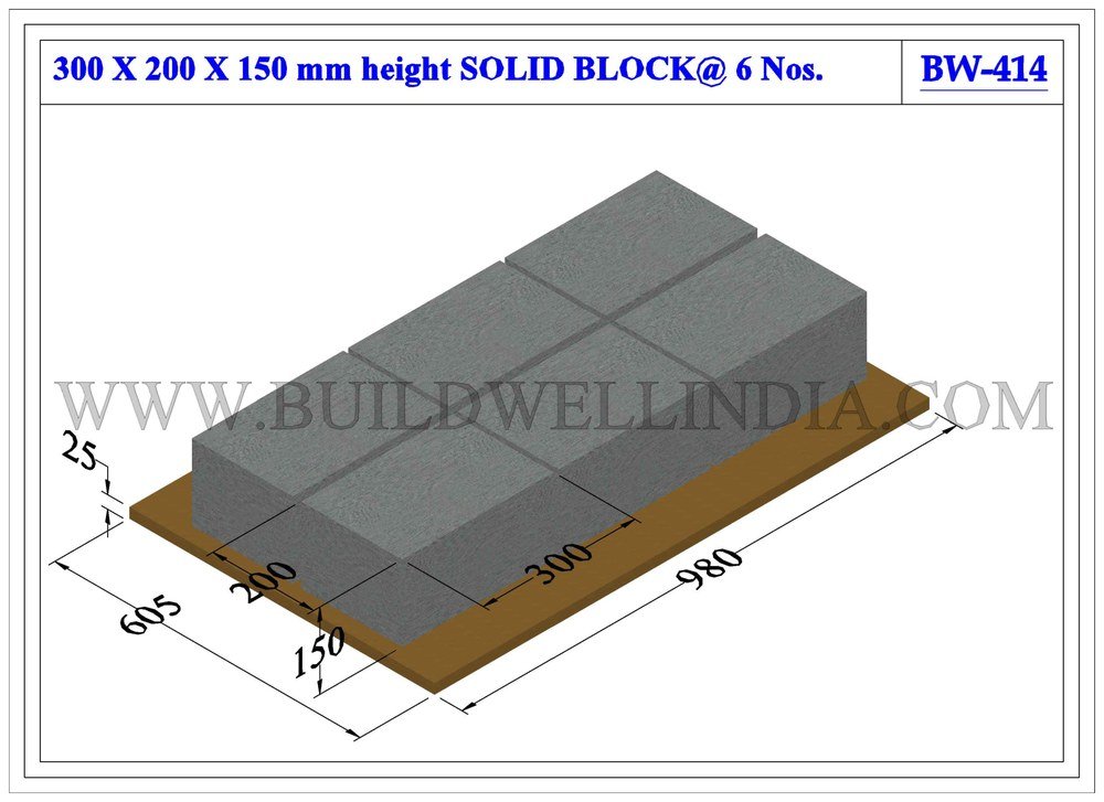 Solid Block 300 × 200 × 150 mm on pallet