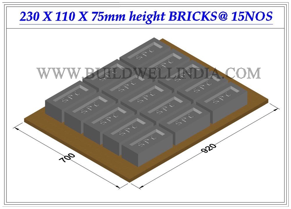 Fly Ash Brick 230 × 110 × 75 mm on pallet