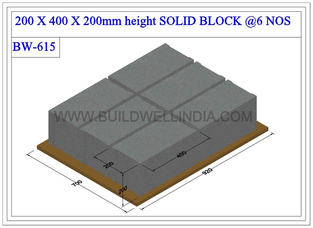 Solid Block 400 × 200 × 200 mm on pallet